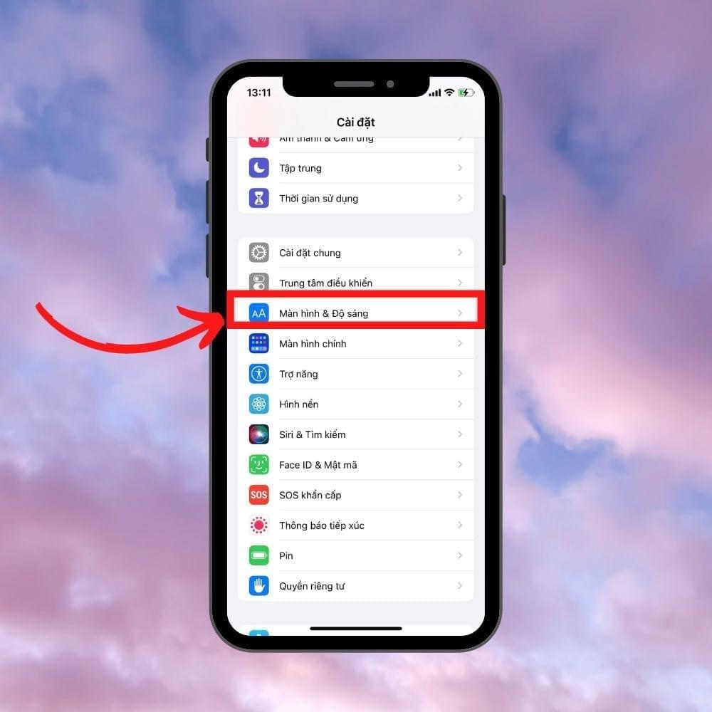 Thiết lập màn hình tiêu chuẩn trên iPhone
