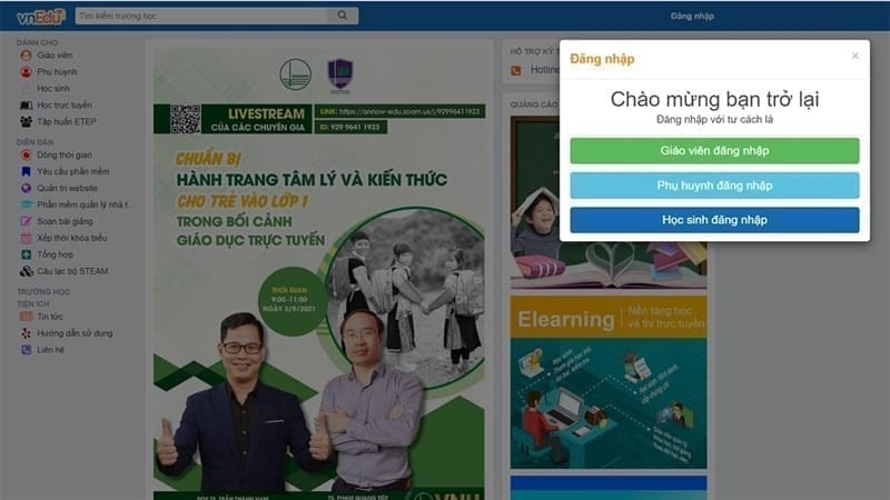 cách sử dụng VnEdu cho học sinh