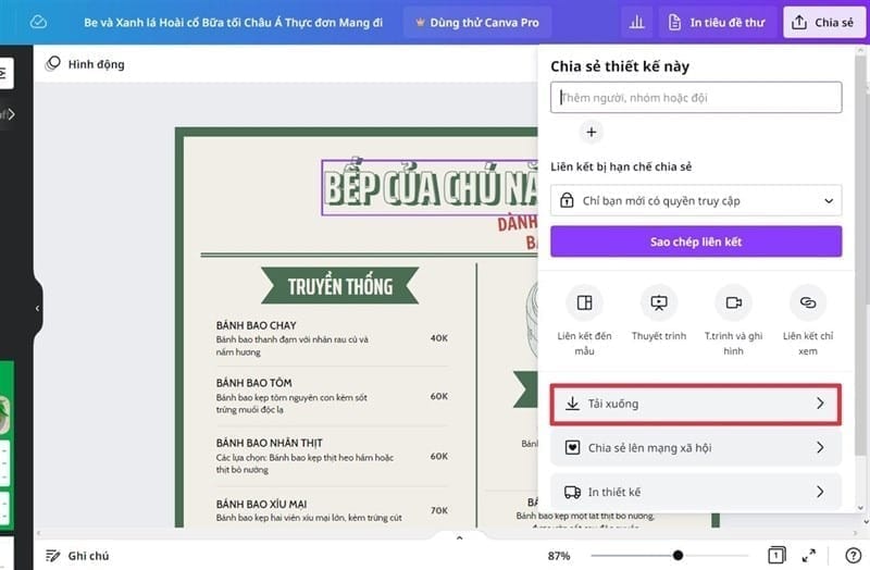 Cách tạo menu thực đơn quán cafe, quán ăn trên Canva chỉ với vài bước