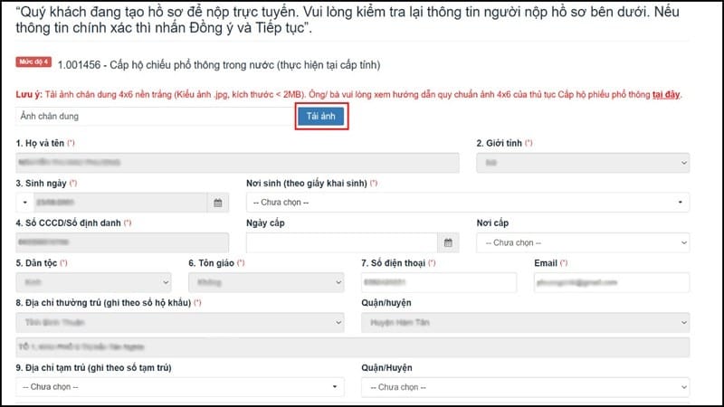 Cách khắc phục lỗi tải ảnh 4x6 lên hộ chiếu online 