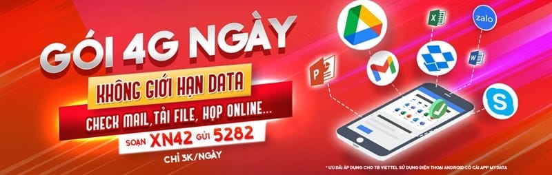 Cách đăng ký 4G Viettel ngày theo nhóm ứng dụng thông qua App MyData