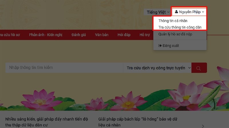 Cách tra cứu thông tin cá nhân trên cơ sở dữ liệu quốc gia bằng CMND/CCCD Cách tra cứu thông tin cá nhân trên cơ sở dữ liệu quốc gia bằng CMND/CCCD