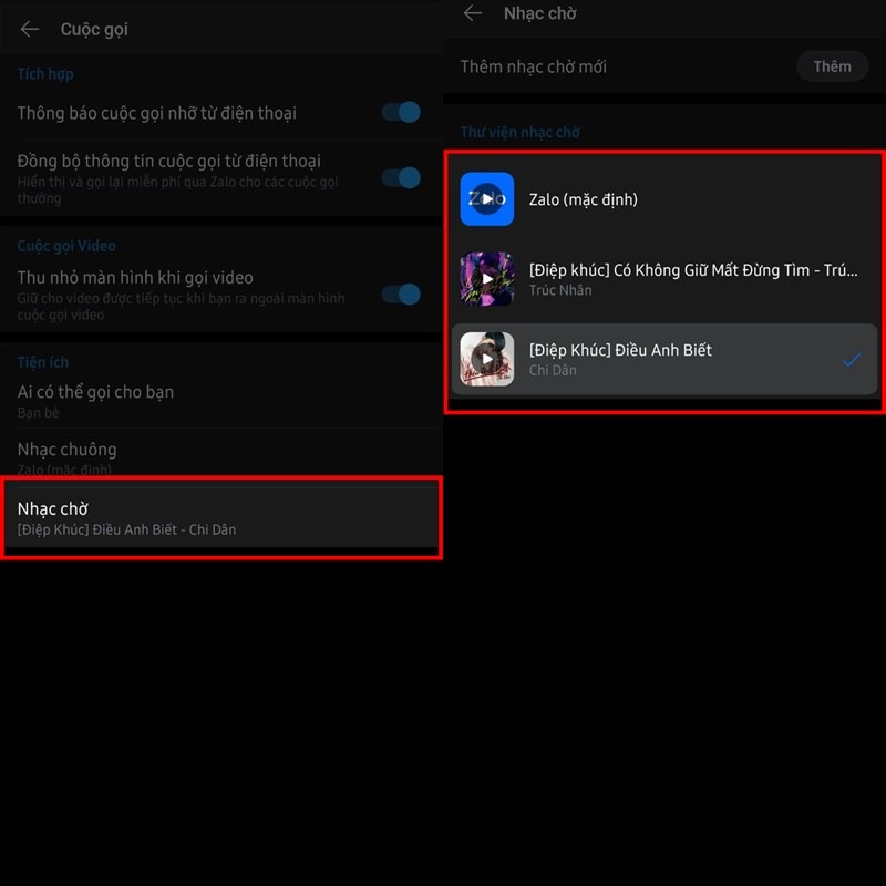 Cách xóa nhạc nhờ cuộc gọi Zalo