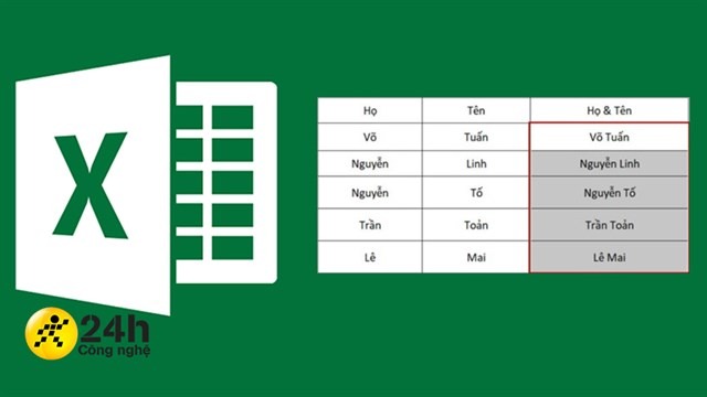 Read more about the article Cách kết hợp họ và tên trong Excel