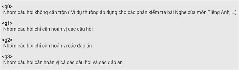 Cách trộn đề trắc nghiệm online