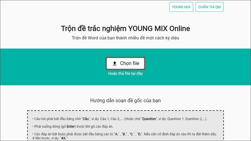 Cách trộn đề trắc nghiệm online-2