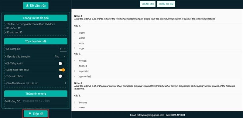 Cách trộn đề trắc nghiệm online-3