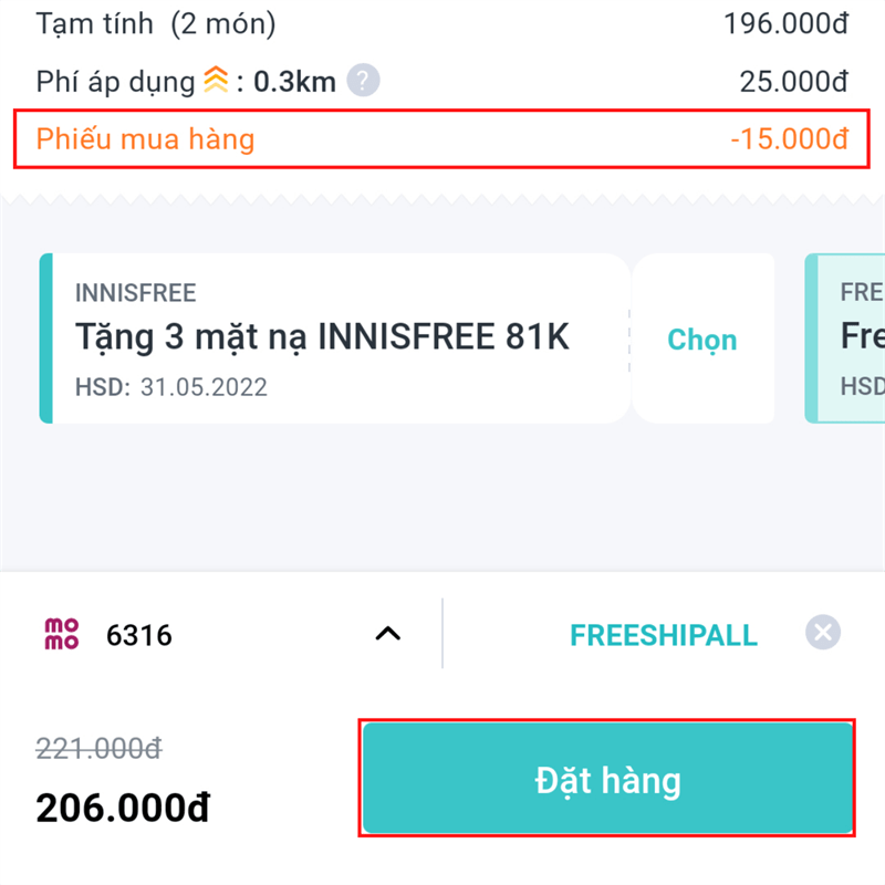 Áp mã giảm giá thành công