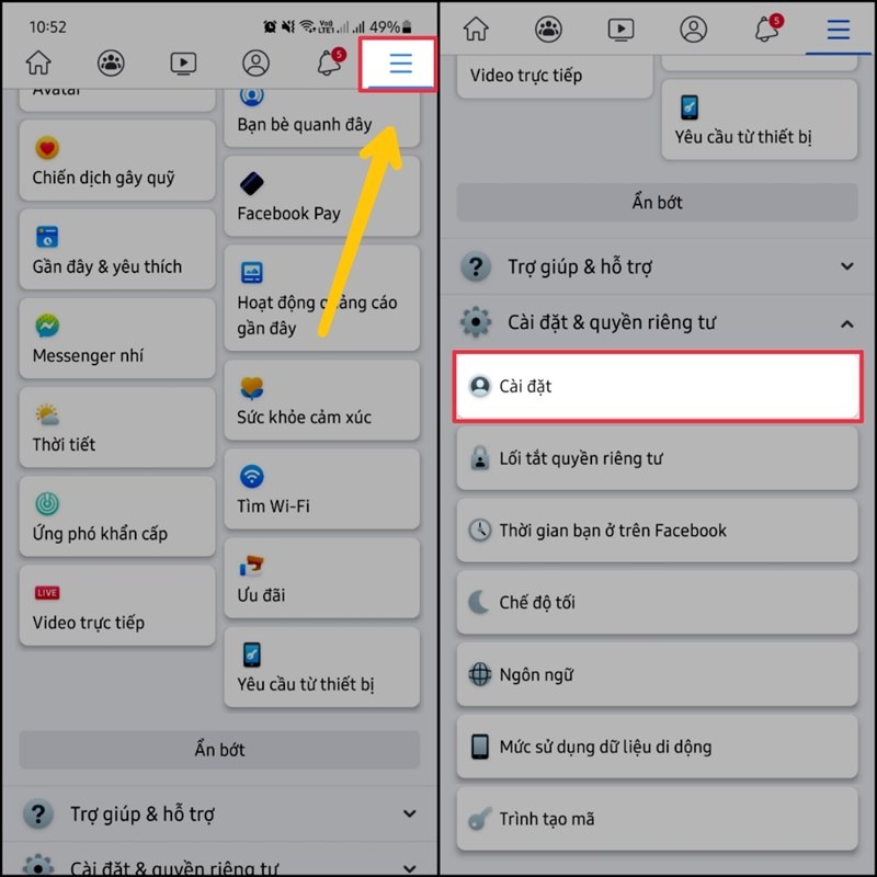 Cách ẩn tài khoản Facebook