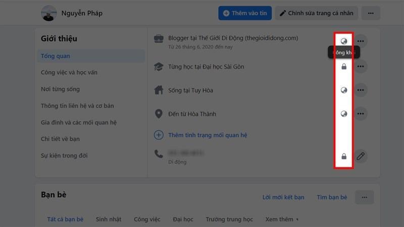 Cách ẩn thông tin trên Facebook bằng máy tính