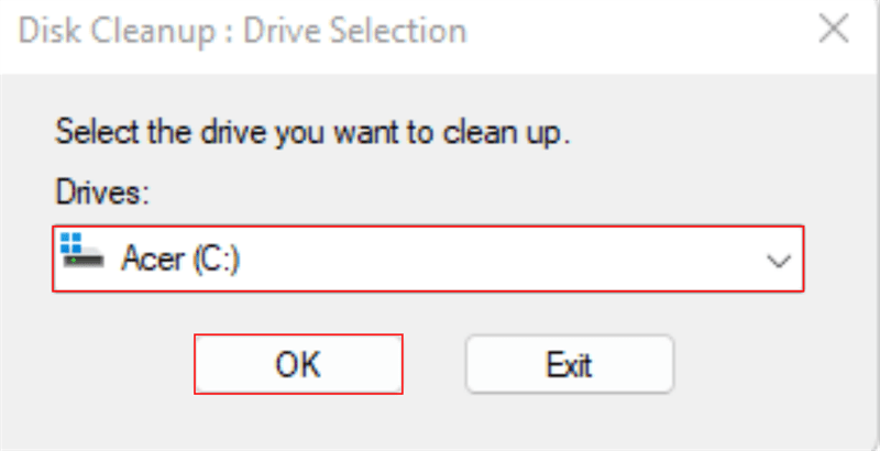Chọn ổ đĩa C > OK. Chọn ổ đĩa C > OK.