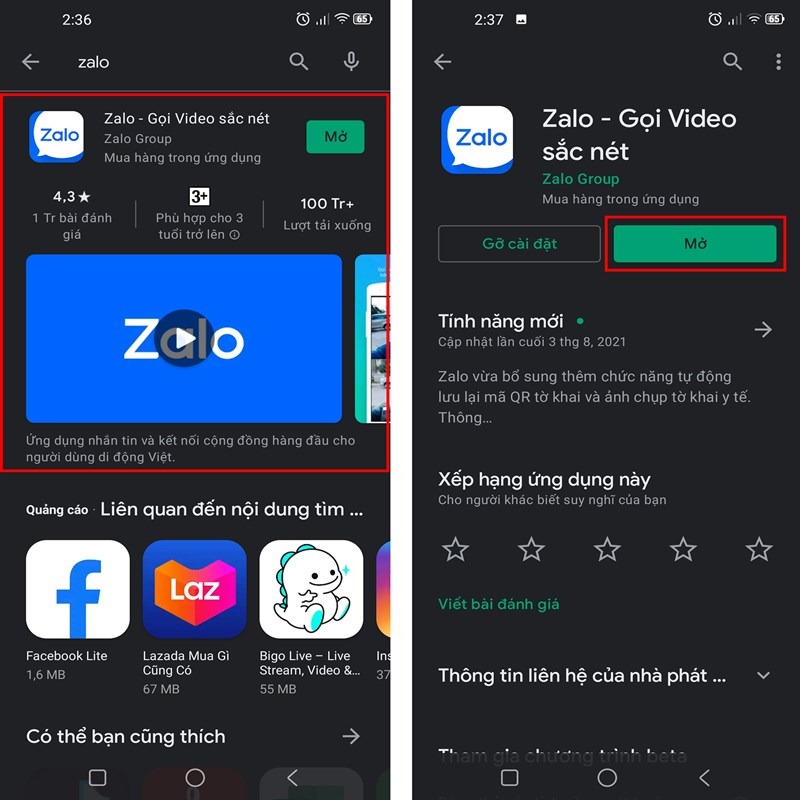 Cách tìm Facebook qua Zalo