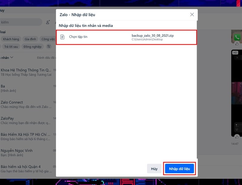 Cách khôi phục tin nhắn Zalo đã xóa trên PC