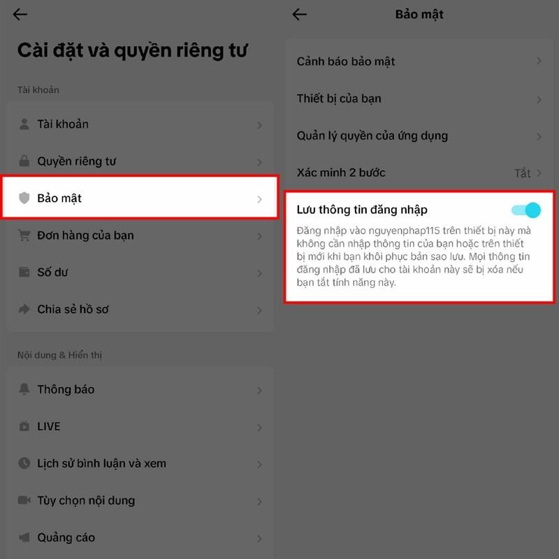 Hướng dẫn cách lưu thông tin đăng nhập TikTok
