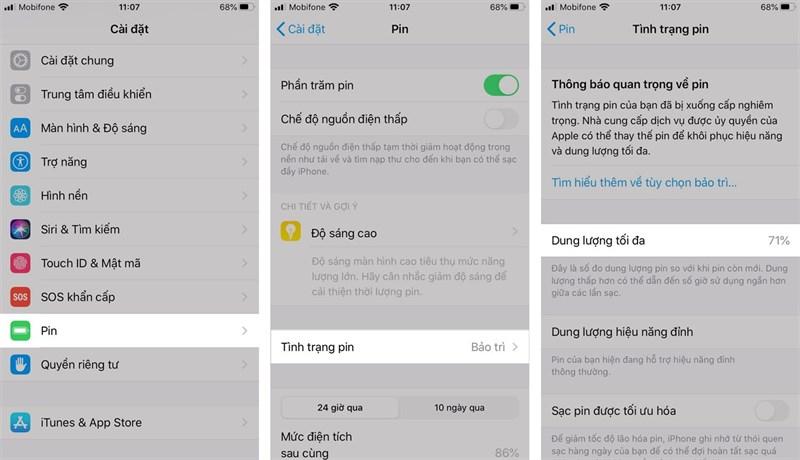 Đo chu kỳ sạc pin iPhone